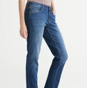 DUER Girlfriend Womens Jeans 30 Medium Rise Blue WFLR4012 Stretch Tapered jeans